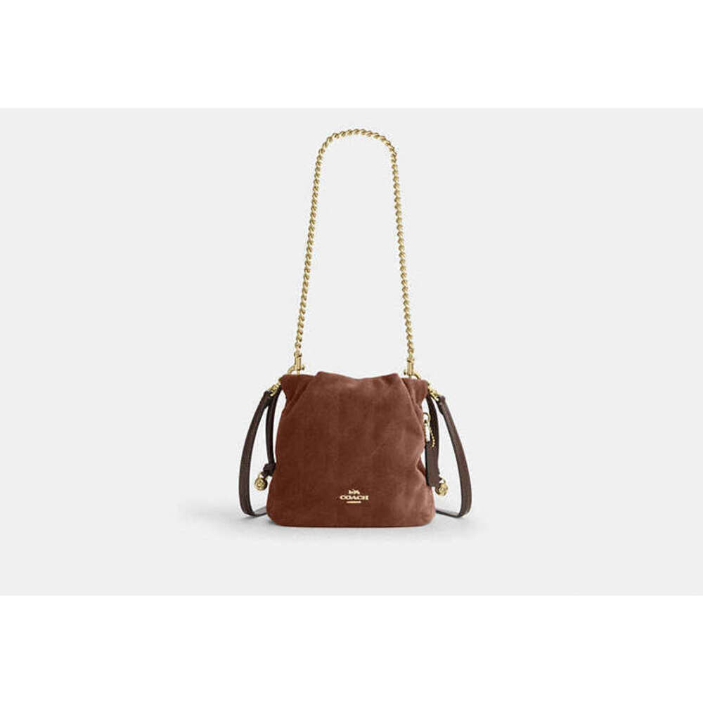 Coach Suede Faye Mini Drawstring Bag With Quilting